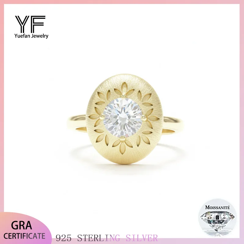 

Роскошное итальянское кольцо с матовым снежинком и муассанитом в стиле ретро, стерлинговое серебро S925, винтажный элегантный стильный ювелирный аксессуар для женщин