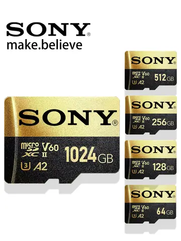 소니 TF 메모리 카드 1 테라바이트 고속 마이크로 SD 카드 128GB 256GB 512GB 1024GB A2 U3 V30 SD TF 플래시 카드 Xiaomi 전화 컴퓨터