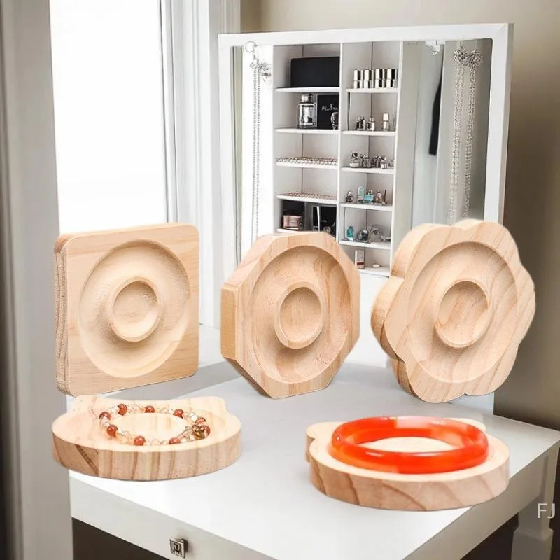 [YU]Simple Solid Wood Jewelry Storage Tray Multi-Purpose Necklace Bracelet Wooden Display Tray High-Quality Jewelry Display Tool