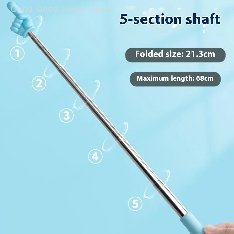 Durable Stainless Steel Teaching Pointer Telescopic Rod Finger Design Teaching Stick Classroom Finger Teachers