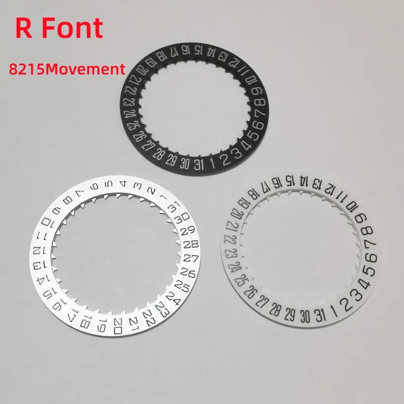 8215 R Font Watch Mowment Parts Date Day 6H Calendar Disc Black white watchFits for 8215 Movement Replace Accessories