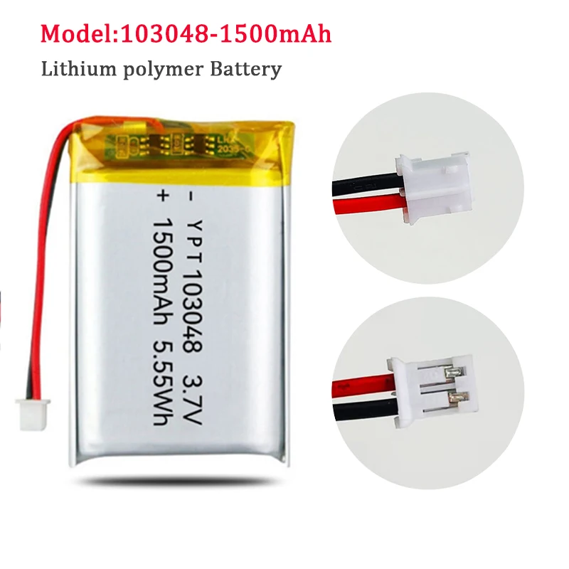 

3.7V 1500mAh Li-Polymer Battery 103048 Rechargeable Lithium Lipo Batteries for Bluetooth Speaker Headset Electric Toothbrush