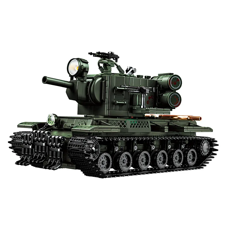 2235 قطعة الحرب العالمية الثانية العسكرية KV-2 دبابة ثقيلة نموذج اللبنات لعبة MOC الجيش الألماني تدوير الدبابات لتقوم بها بنفسك لعبة الطوب للأطفال الأولاد