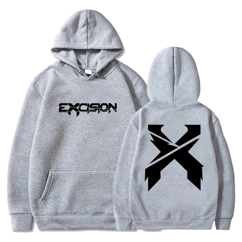 Excision Merch sarung Hoodie 2024 Nexus Tour uniseks lengan panjang Streetwear Wanita Pria bertudung Sweatshirt busana