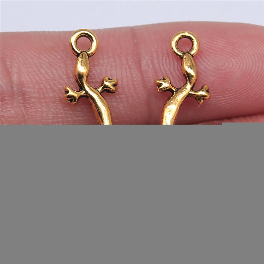 WYSIWYG 20pcs 29x11mm Charm Gecko 3 Colors Lizard Charms Chameleon Pendant