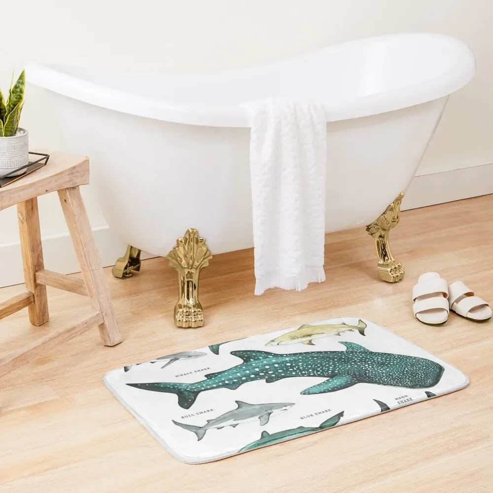 

Shark Species Bath Mat Foot Bathroom Carpet Bathroom Non-Slip Pad Bedroom Carpet Mat