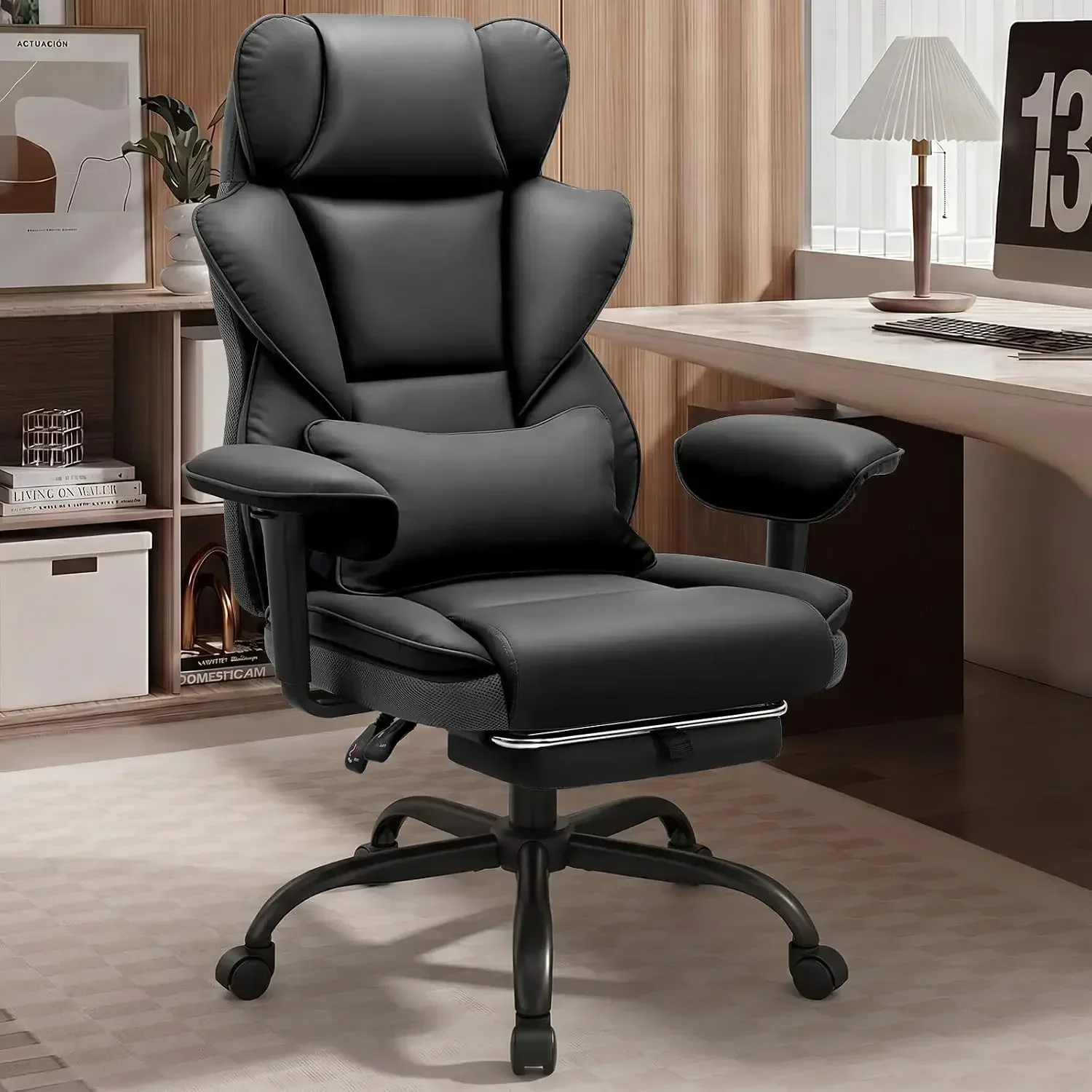 ALLGOD Office Desk Chair, High Back Computer Gaming Chair with Footrest