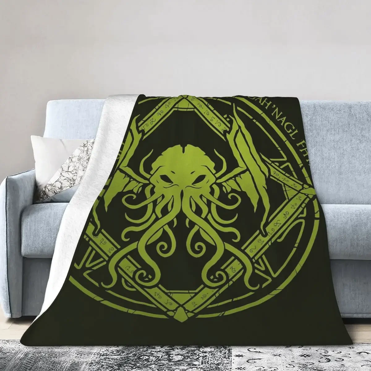 Cthulhu - Lovecraft - Chant Design Blanket Soft Warm Flannel Throw Blanket Bedding for Bed Living room Picnic Travel Home Sofa