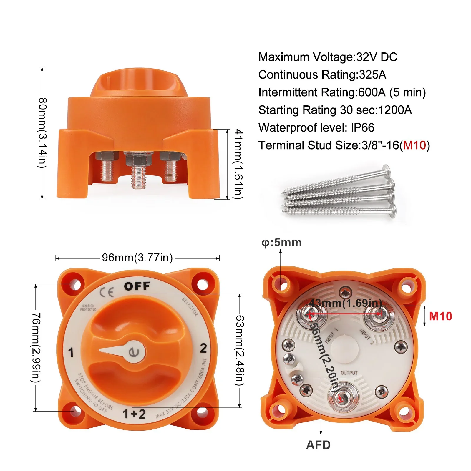 325A 32 فولت تيار مستمر 4 موقف المعزل قطع 9002E E-سلسلة البطارية مفتاح دوار محدد مع AFD ل مركبة بحرية سيارة شاحنة RV #2