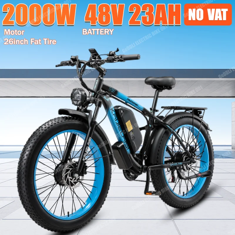 KETELES K800 Electric Bike 2000W 48V 23AH 26inch Fat Tire Hydraulic brakes Ebike 21Speed Mountain Snow Off-road Electric Bicycle