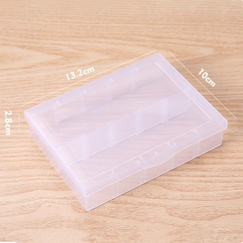 50Pcs 2-Grid PP Storage Box Desktop Packaging Small Jewelry Parts Storage Double Grid Transparent Plastic Box Jewelry Box