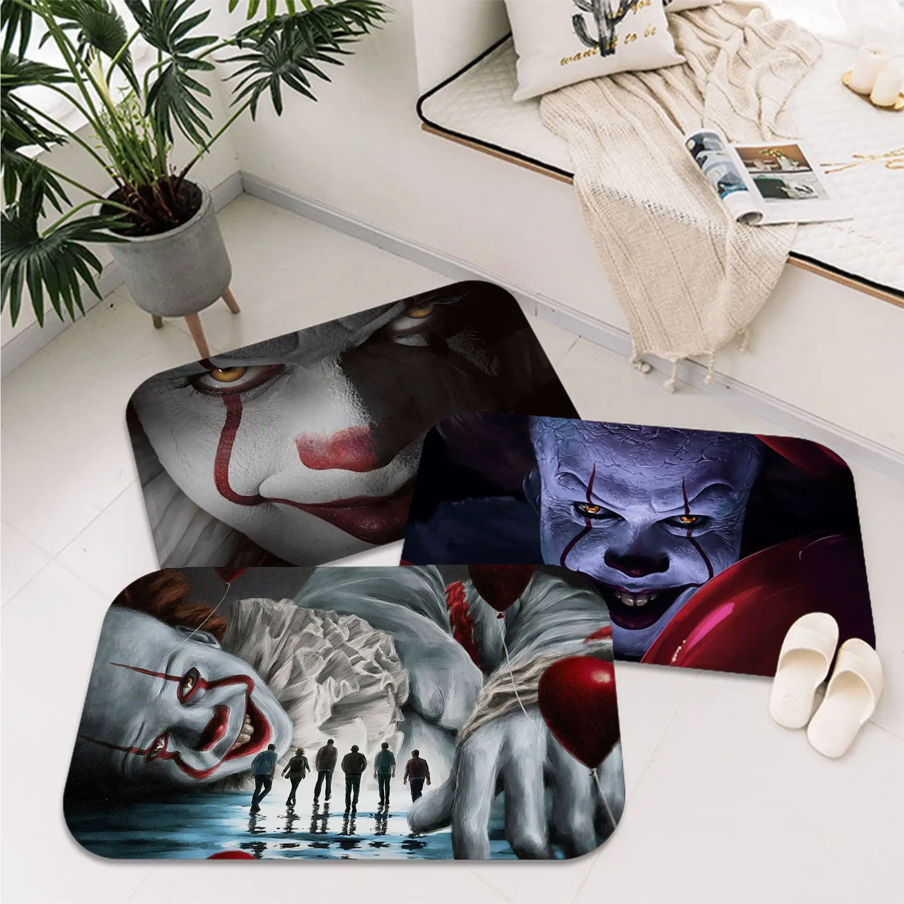 

Halloween Horror Clown Long Rugs INS Style Soft Bedroom Floor House Laundry Room Mat Anti-skid Alfombra