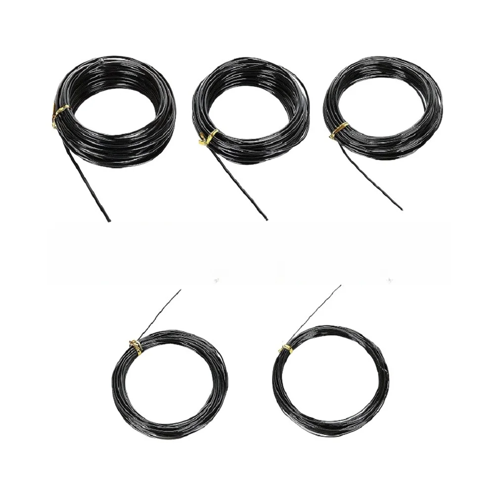 Aluminum Bonsai Training Wire Set 1.0 1.5 2.0mm Anodized Black Brown Green + Diagonal Pliers for Branch Support