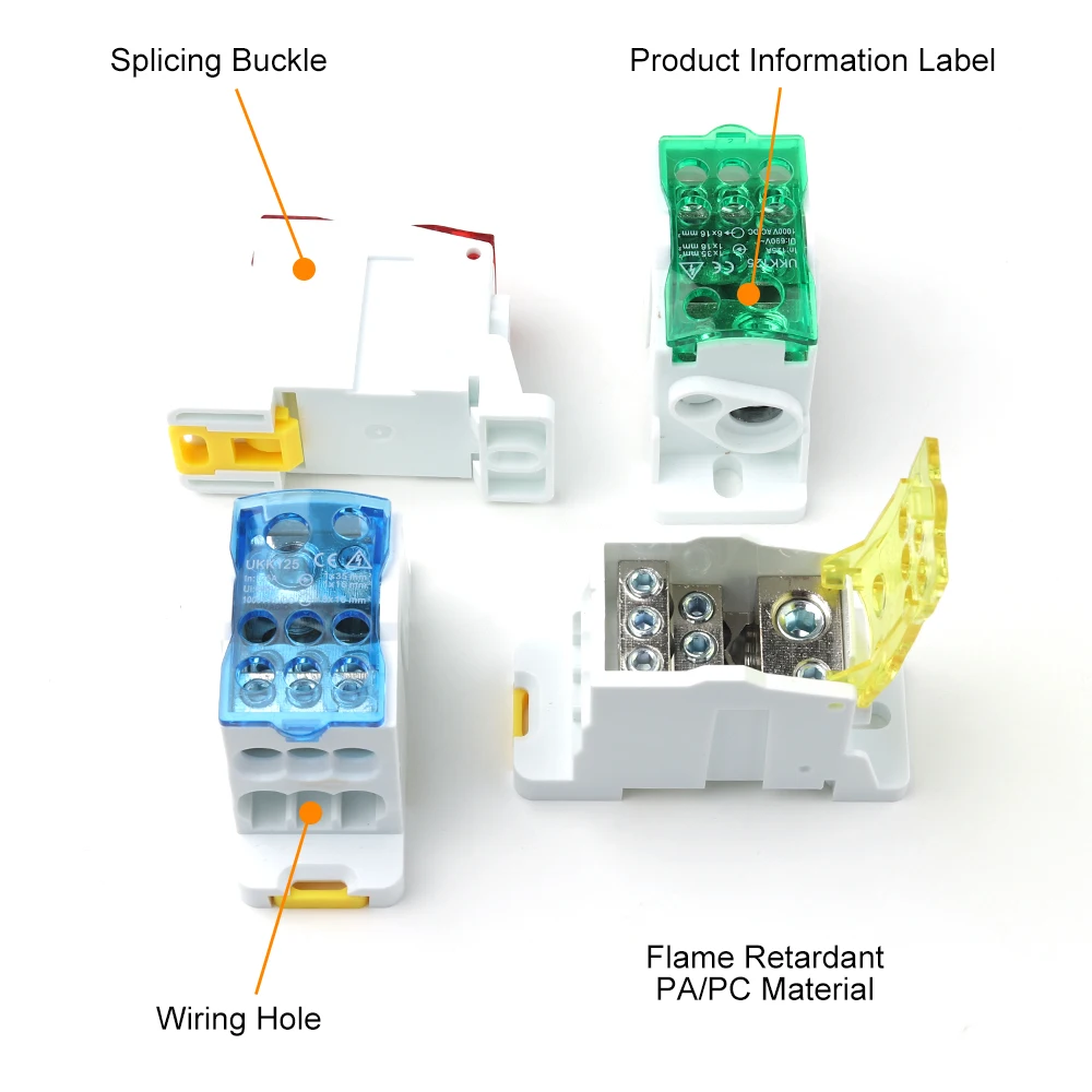125A UKK Series Fast Distribution Box Large Current One into Multiple Branch Din Rail Terminal Block Junction Box Wire Connector