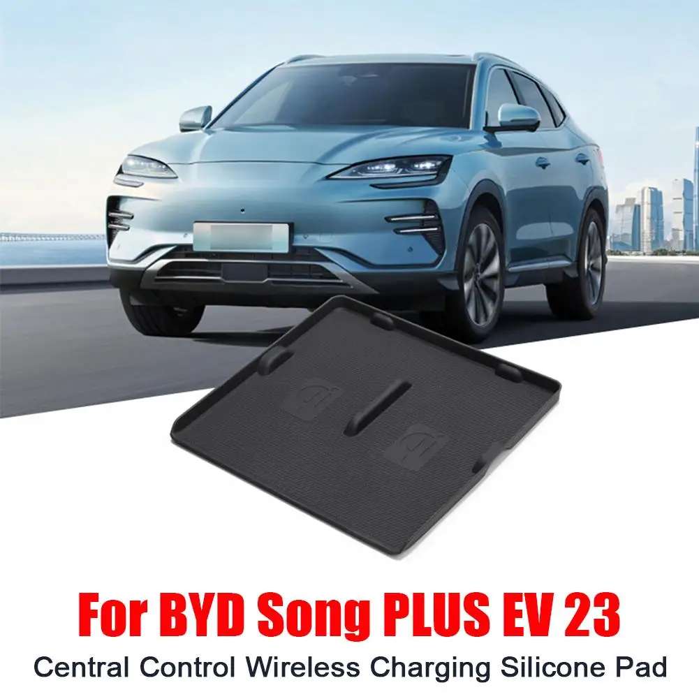 For 23 Byd Song Plus Ev Central Control Wireless Charging Car Pad Storage Pad Dustproof Central Anti Phone Slip Silicone Pa X3y1