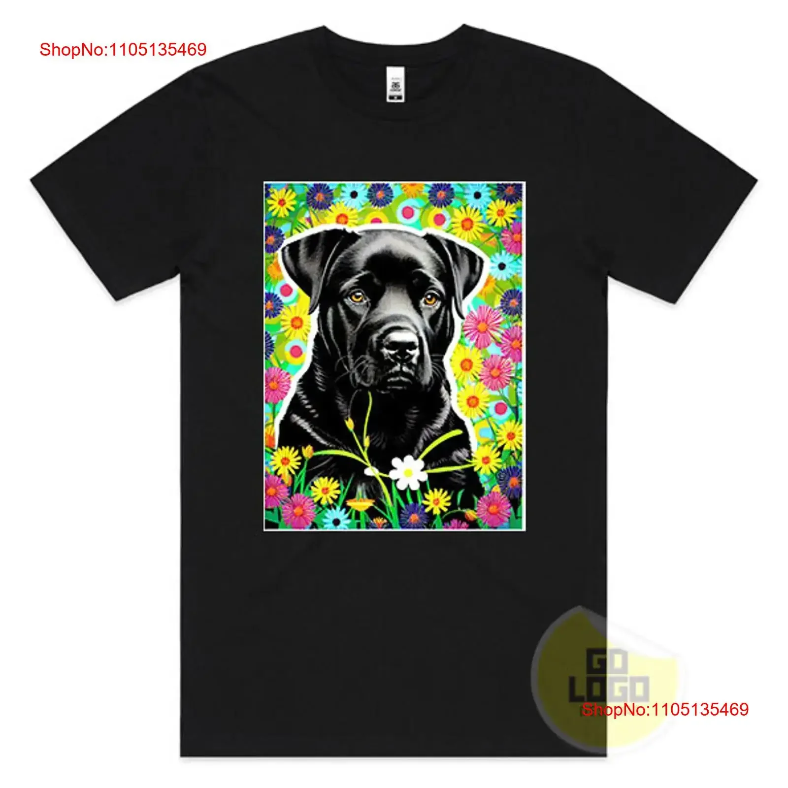 

Funny T Shirt BLACK LABRADOR Lab Dog Cute Floral Puppy Cool Mum Dad Idea vintage Washed Breathable designer clothes Soft