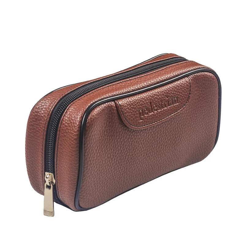 Tabakstasche, Pfeifentasche mit Tasche, PU-Leder, Reiseetui, Aufbewahrung für zwei Pfeifen, Feuerzeug, Raucherzubehör, Geschenk für Männer – Detail 5