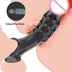 Penis Extender Cock Rings Delay Ejaculation Penis Condoms Dick Sleeve Silicone Glans Cover Enlargement Adult Sex Toys For Men