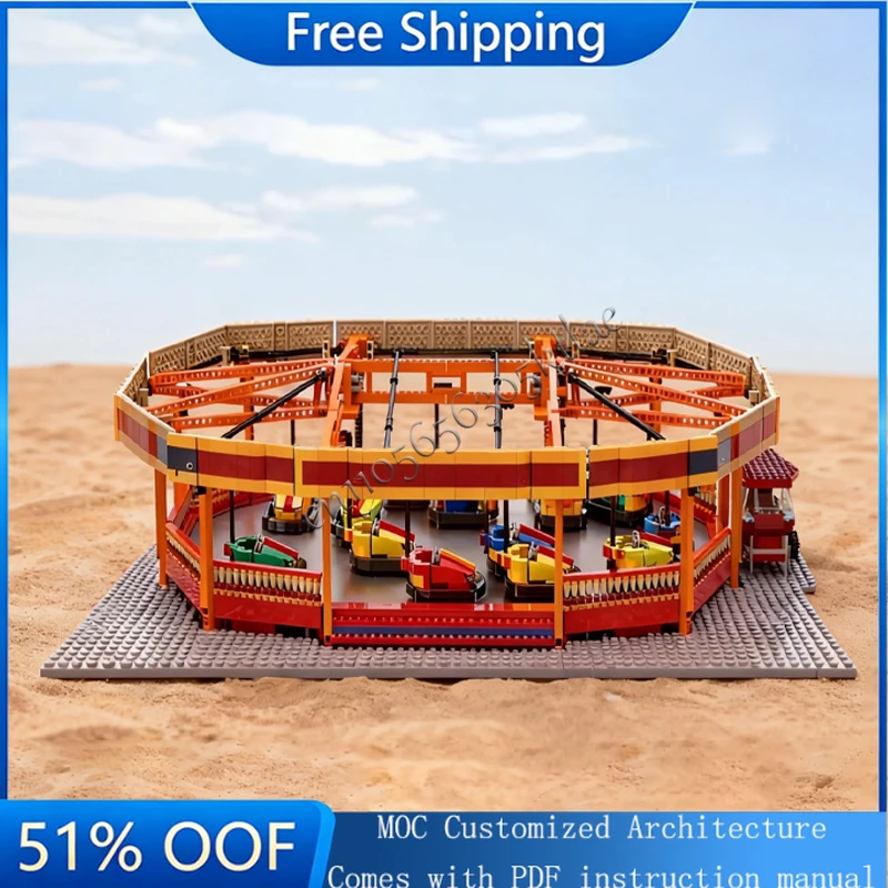 

4561 Parts Amusement Park Bumper Cars Building Blocks Model Set Children Assembly Boys Girls Toy Birthday Creative Display Gifts