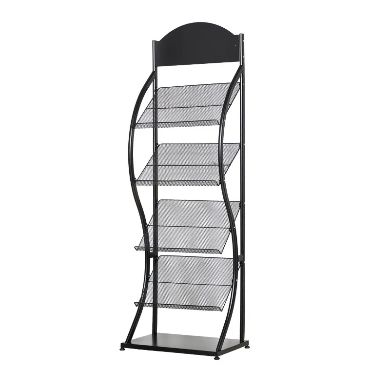 Flat head newspaper and magazine rack publicity display rack, data storage rack