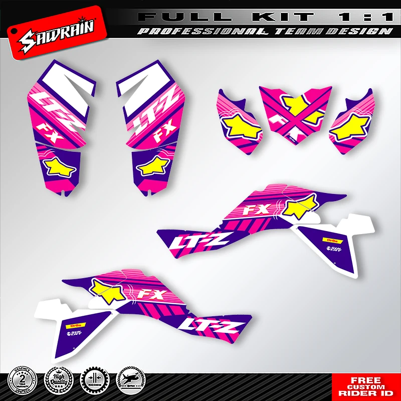 

Sawrain Custom Motorcycle Backgrounds Decal Stickers Kits for Suzuki LTZ400 KFX400 2009 2010 2011-2015 003