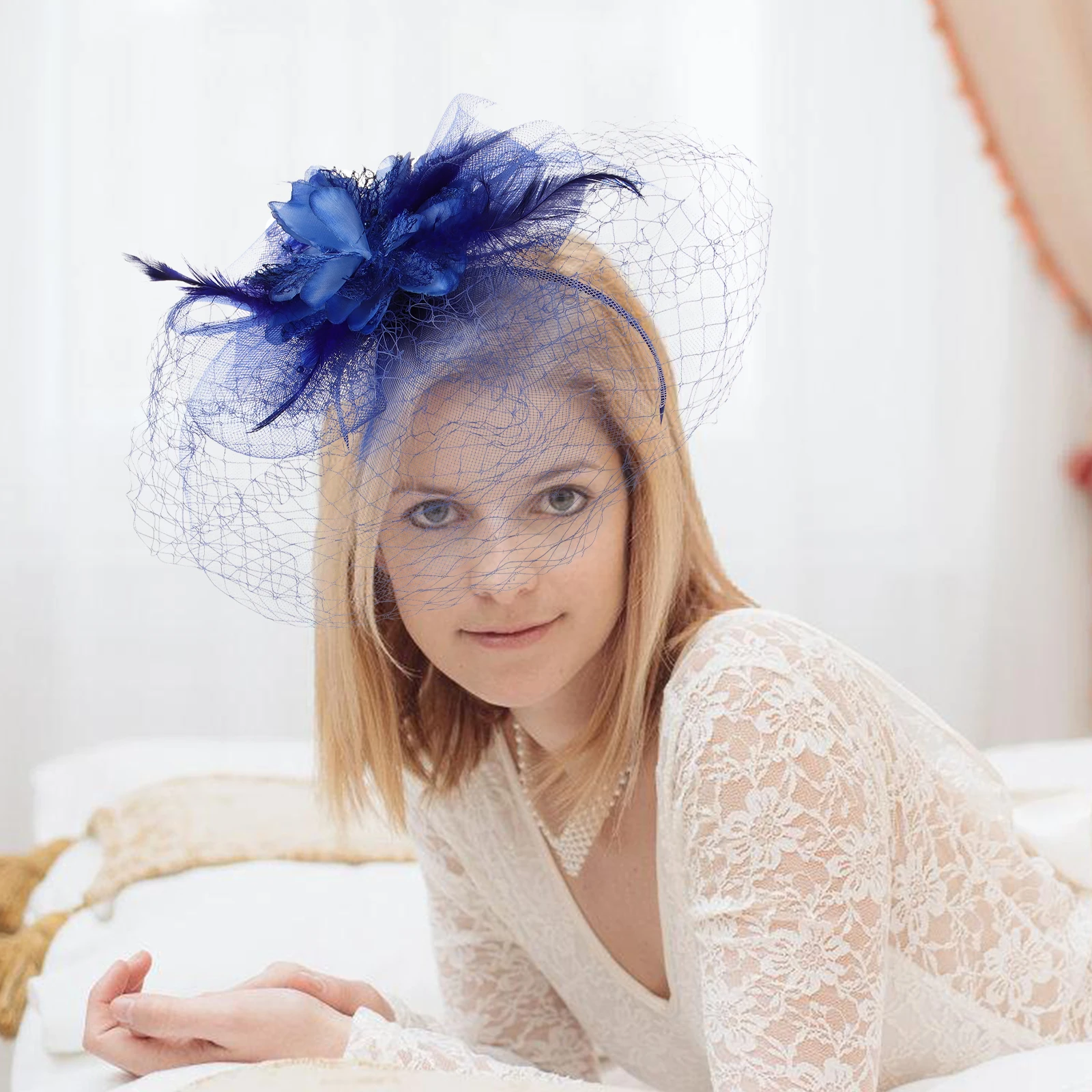 

Bride Veil Headdress Mesh Hair Accessories Bridal Headgear Bridesmaid Hats Women Party Wedding Decor Hairband
