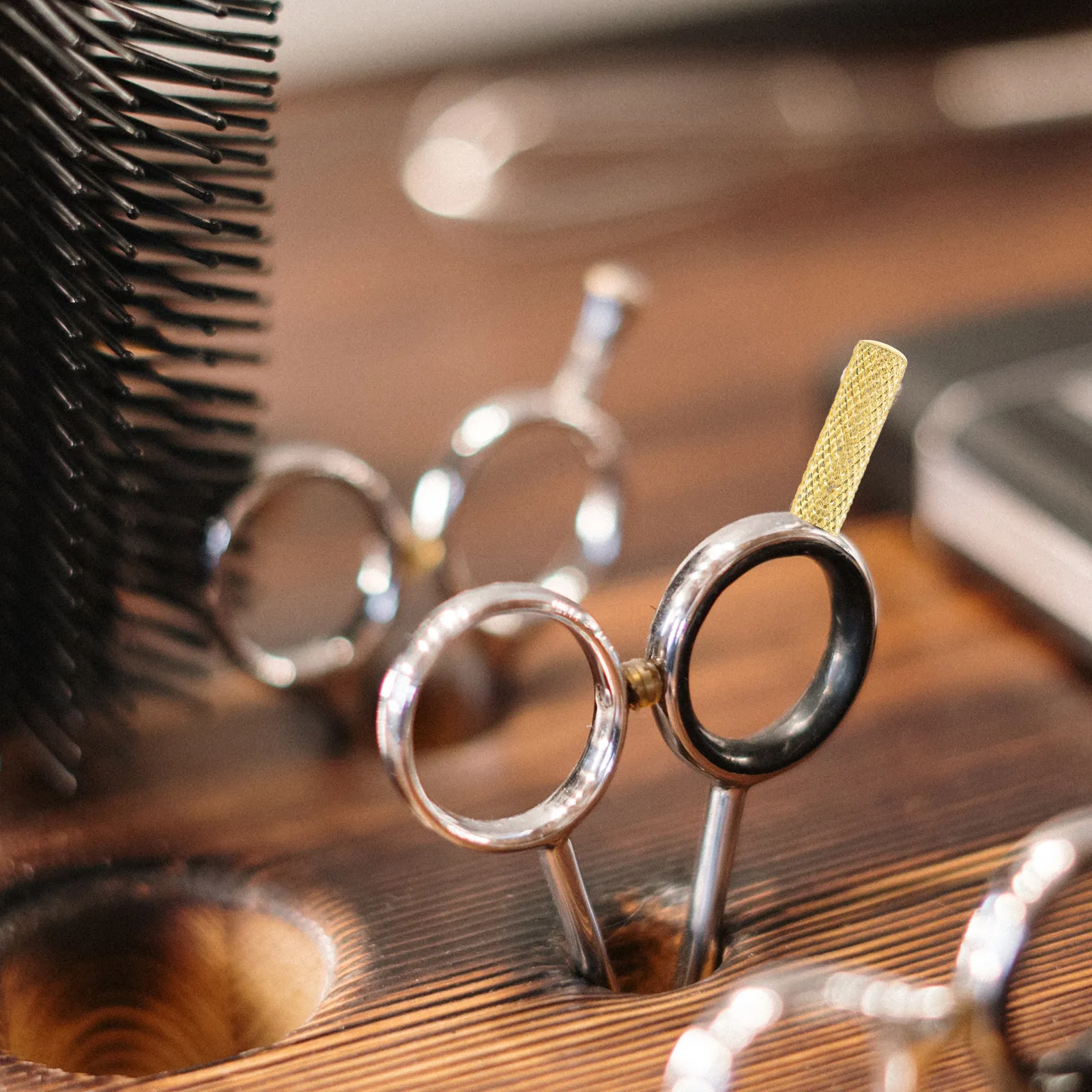 4Pcs Premium Stainless Steel Pet Hairdressing Scissor Finger Rest Ergonomic Tail Nail for Professional Groomers Barbers Stylists