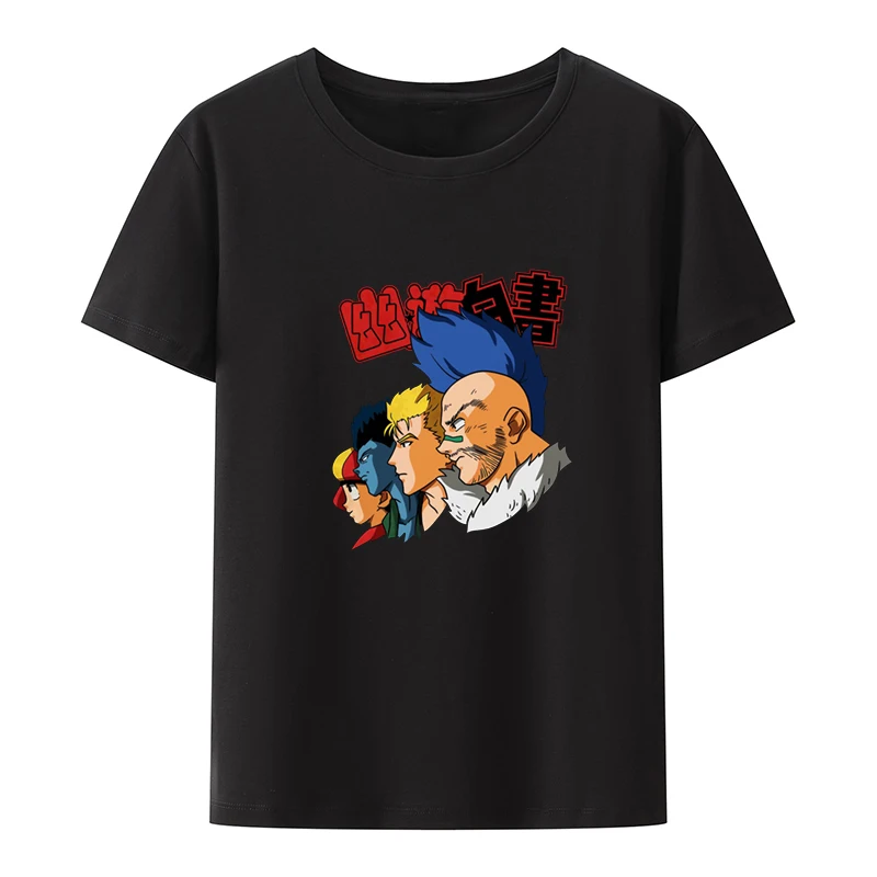 YuYu Hakusho Rokuyukai Creative Nostalgic Japanese Anime Casual Print Graphic T-shirts Clothes Men Clothing Style Humor Camisa