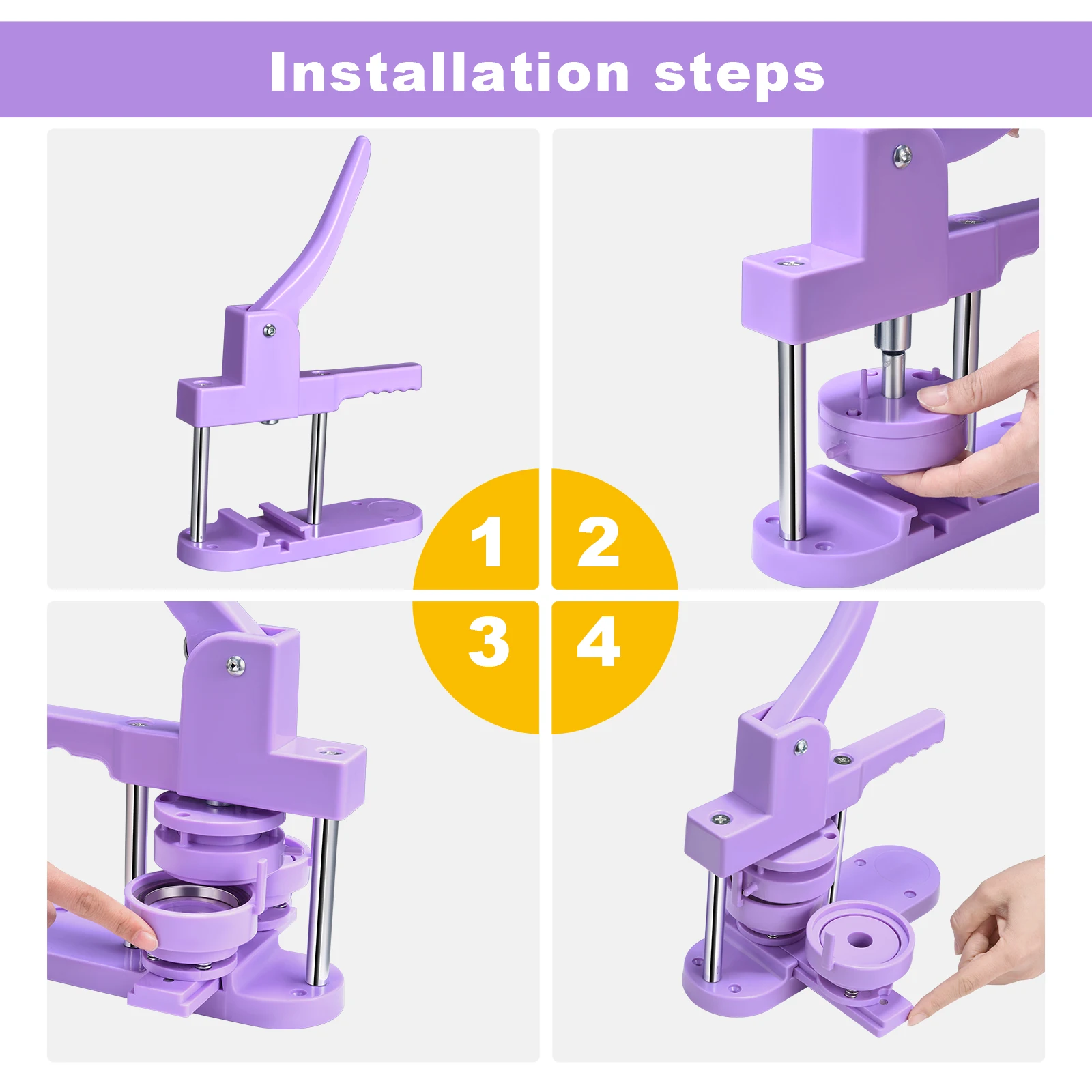 Badge Button Maker Mold,Interchangeable Die Mold, Punching Mold, Slide Rail Mold,Button Making, DIY Round Pin Maker, 25mm