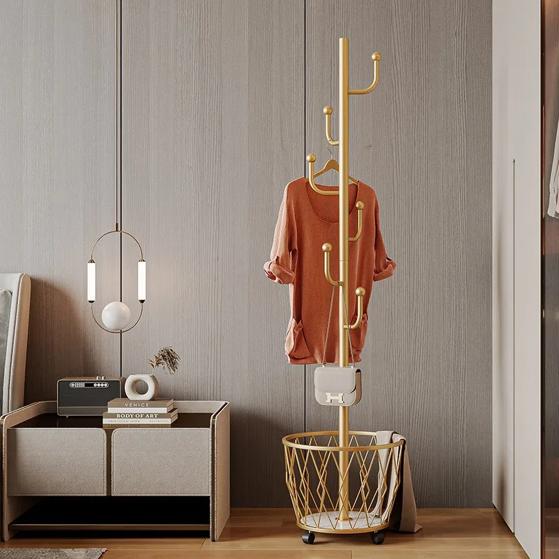 Kleiderbügel vom Boden bis zur Decke, Schlafzimmer, modern, leicht, luxuriös, Garderobe, Internet-Promi-Kleiderbügel, nordisches Lagerregal mit Rollen, mobil