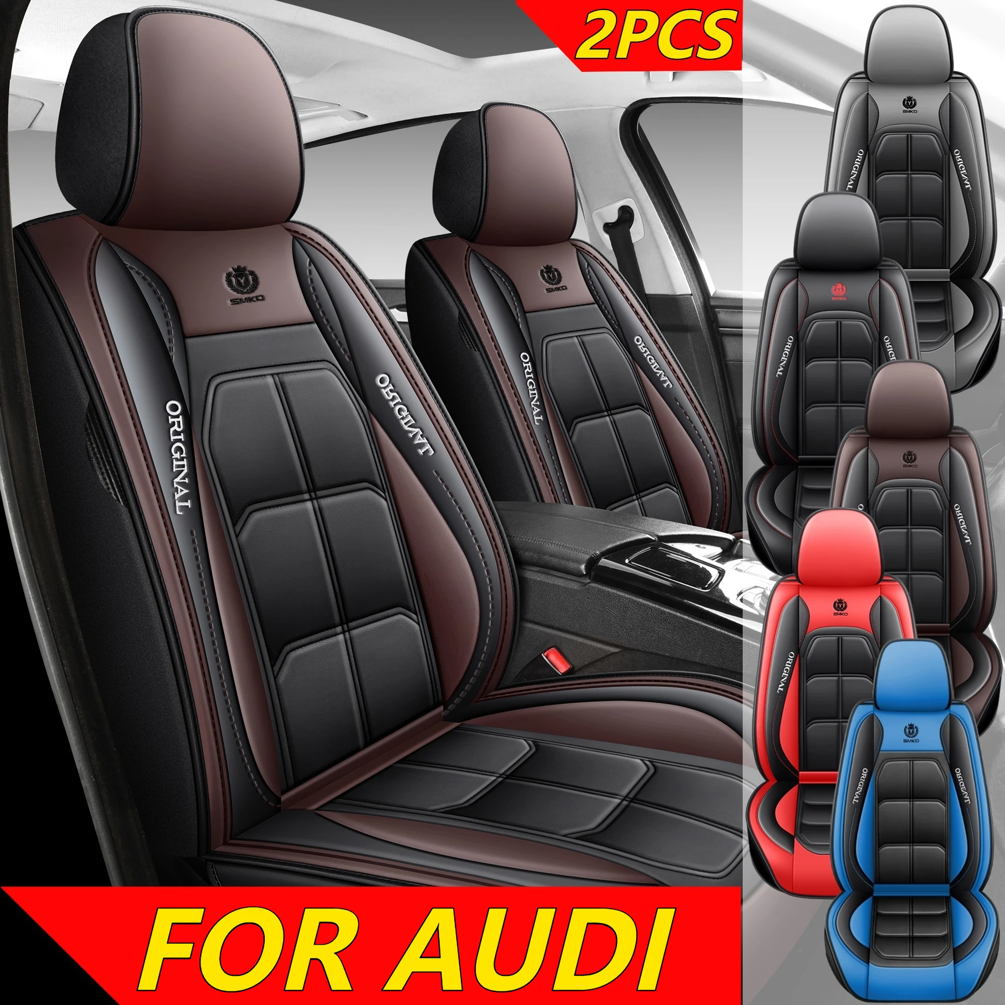 

Car seat cover Waterproof artificial leather comfortable waist-fixed high-end full-wrapped muscle seat cover FOR AUDI Q3 A5 A6