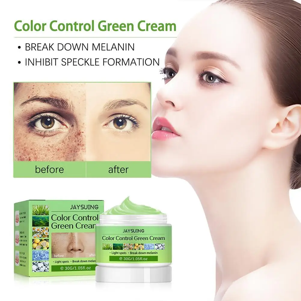 Face Color Control Light Spot Green Cream Brightening Dark Spot Lighten Skin Treatment Moisturizing For Face Care