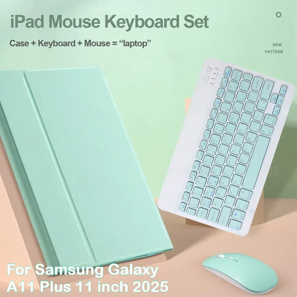 

Для Samsung Galaxy Tab A11 Plus 11 дюймов 2025 A9 + 8,7 "SM-X110/X115/X117 чехол съемный Bluetooth магнитный чехол для клавиатуры и мыши