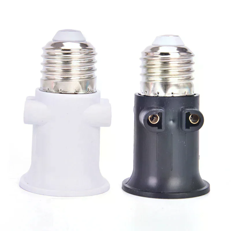 1Pc PBT Fireproof E27 Bulb Adapter Lamp Holder Base Socket Conversion with EU Plug
