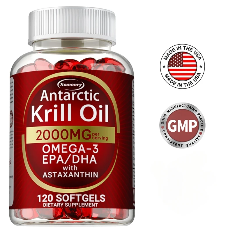 

Antarctic Krill Oil Astaxanthin Capsules - Relieve Joint Pain, Support Skin and Eye Health, Improve Memory