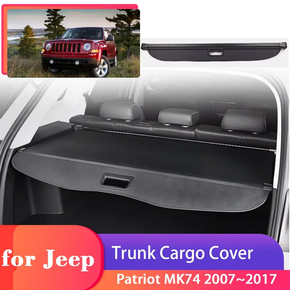 Car Trunk Cargo Cover for Jeep Patriot MK74 2007~2017 2008 Luggage Tray Storage Security Shield Curtain Partition Accessories