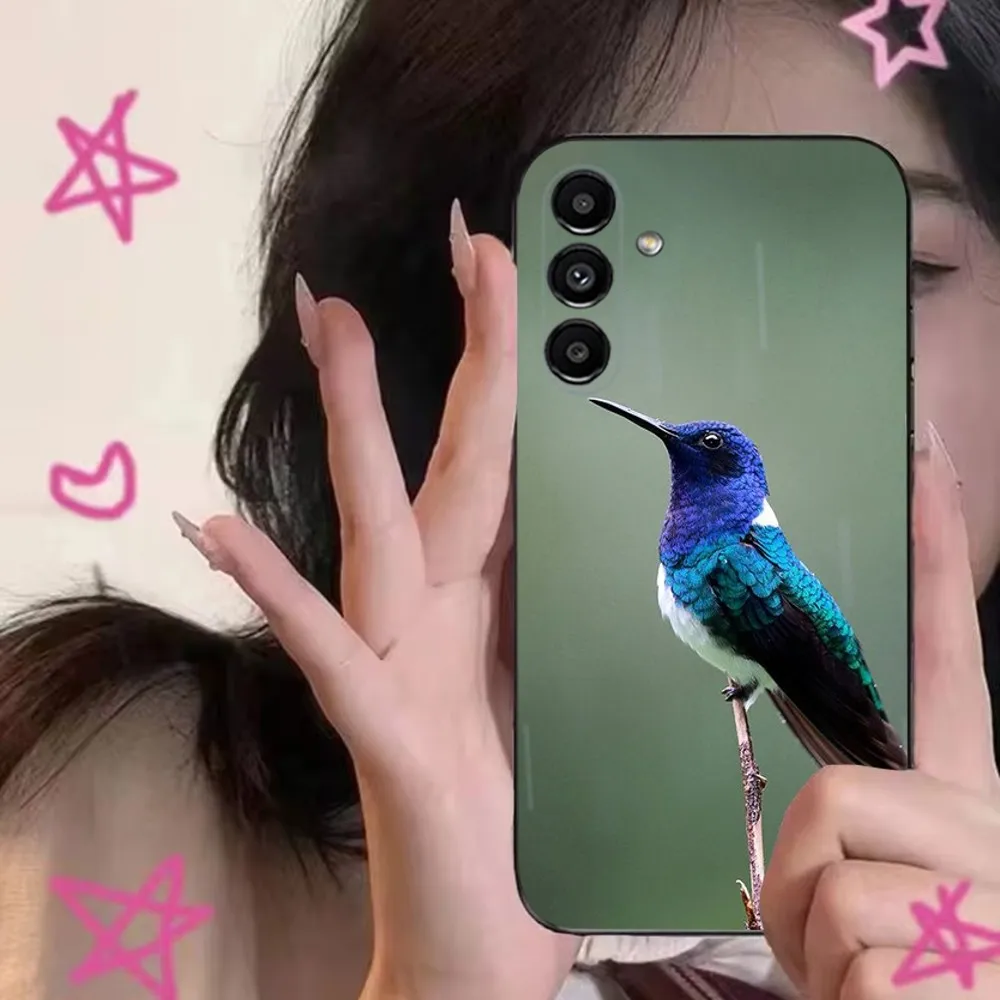 Animal Hummingbird Phone Case For Samsung S24,S21,S22,S23,S30,Ultra,S20,Plus,Fe,Lite,Note,10,9,5G Black Soft Cover