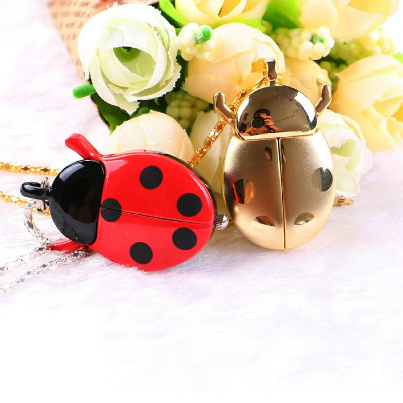 สร้อยคอเด็กนาฬิกา LADYBIRD สร้อยคอนาฬิกาการ์ตูนนาฬิกาพกนาฬิกาพกนาฬิกาเด็กแฟชั่นนาฬิกานักเรียน