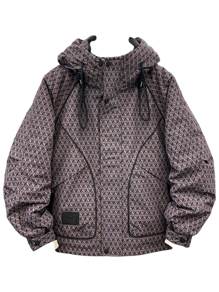 

Утепленная мужская зимняя рабочая куртка с капюшоном, 3D-дизайном, ветрозащитная, теплая, из полиэфирного волокна, белая, с наполнителем из пуха.