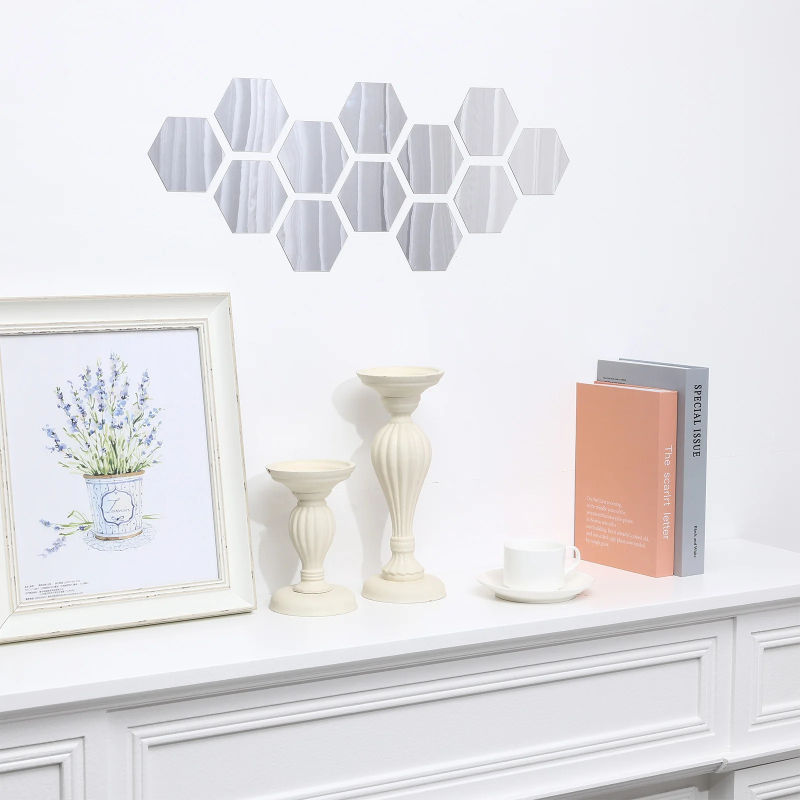 

36pcs Acrylic Wall Stickers Hexagon Self-Adhesive Tiles For Living Room Bedroom Decor Mirror Wall Decals Glass Mirror Decor
