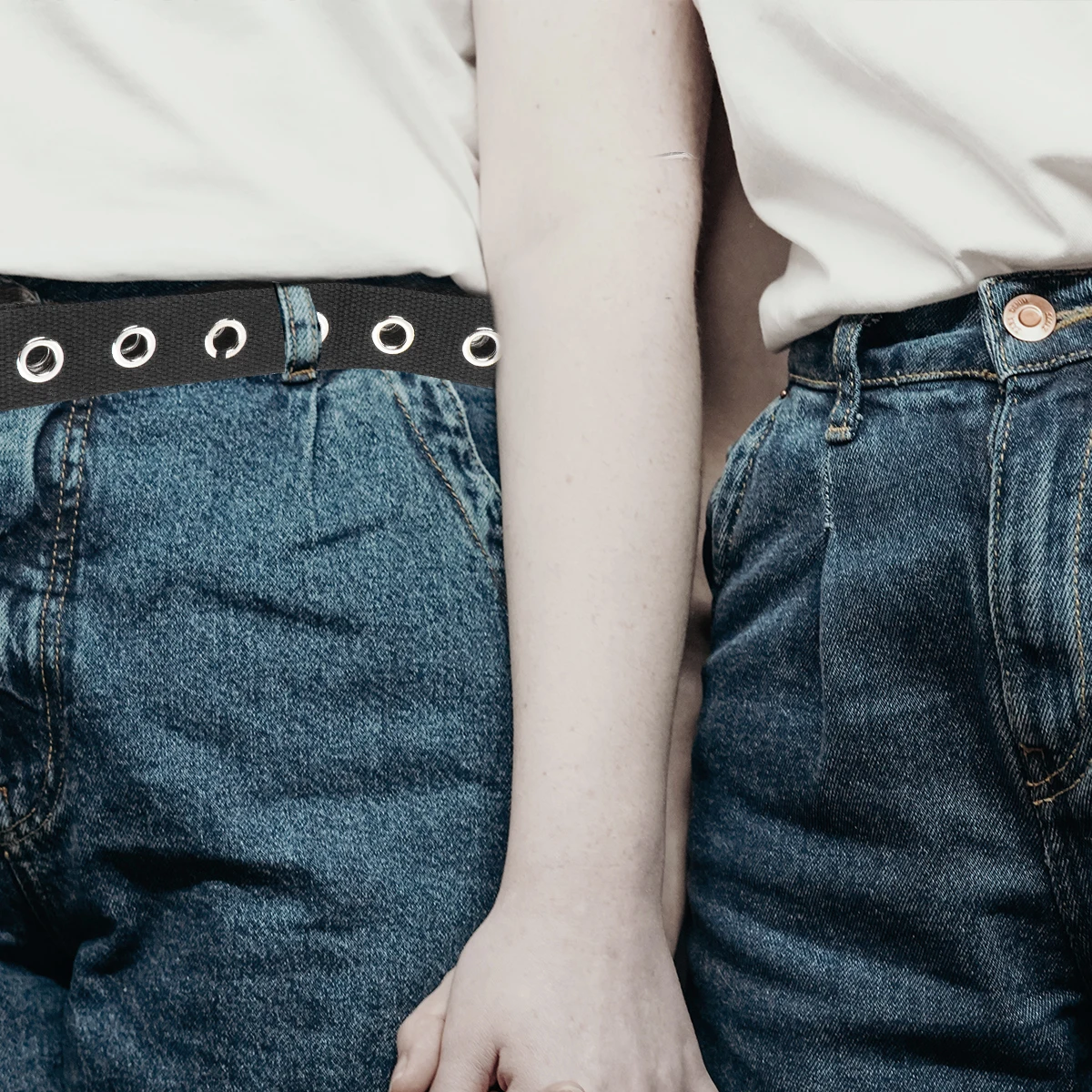 

Nylon Canvas Waist Belt Hollow Decorative Wide Women Girls Pants Breathable Adjustable Stylish Jeans