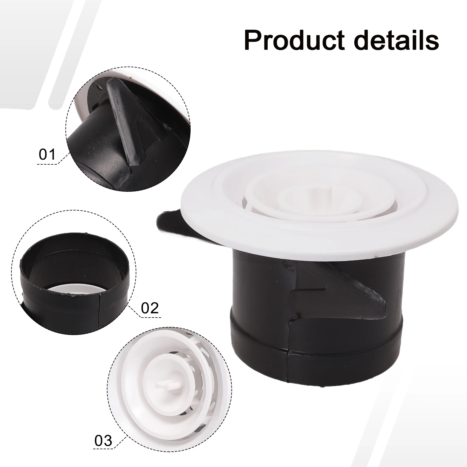 75-200mm Adjustable Air Ventilation Cover Wall Interior Vent ABS Ventilation Grille Vent Cover Adjustable Outlet Fresh System