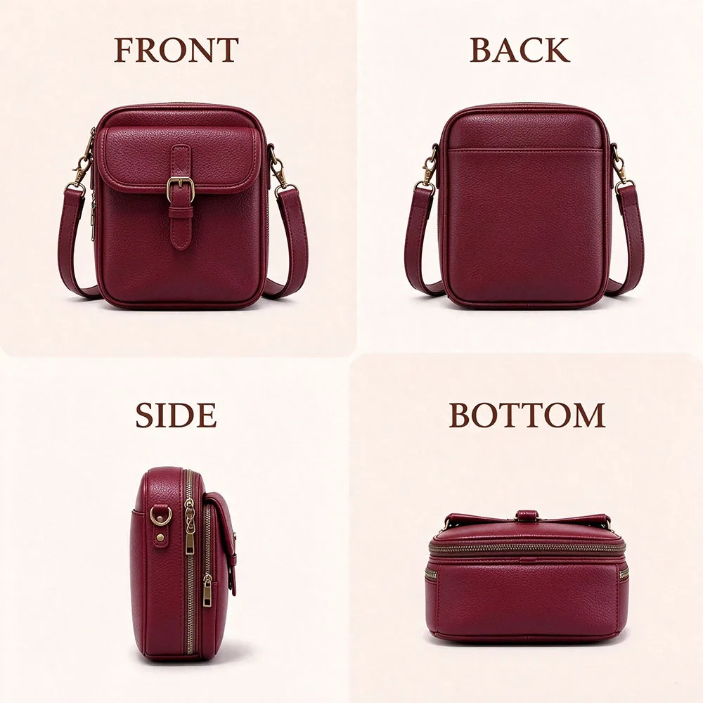 Small Crossbody Bag for Men Women, Vegan Leather Anti Theft Shoulder Purse with Card Slots, Multi Pocket Messenger Wallet Bag view 5