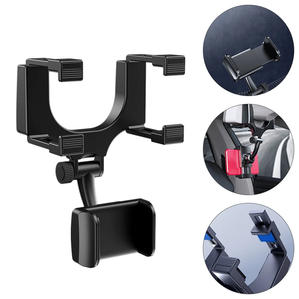 

Car Rearview Mirror Phone Holder Clip Stand for 4 6.5 Inch Mobile Phones ABS Material Quick Install Car Dashboard Mount GPS