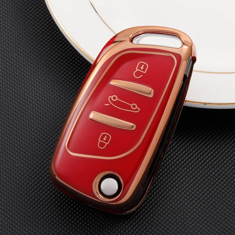 Soft TPU Remote Key Cover Case Shell Fob for Peugeot Citroen C1 C2 C3 C4 C5 DS3 DS4 DS5 DS6 Car Styling Accessories Keychain