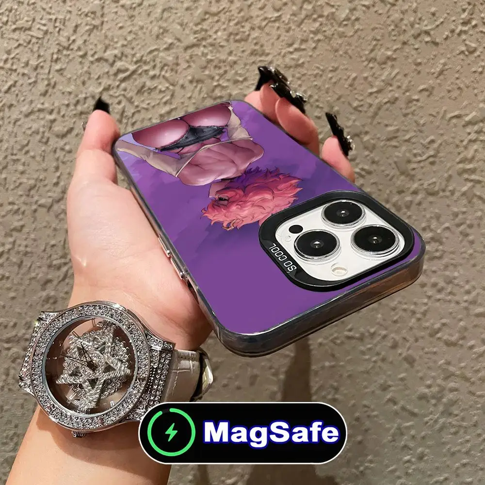 

Hero Academia Mina Ashido Phone Case for iPhone 16 15 14 13 12 11 Pro Max Plus MagSafe Translucent Colour Protective Cellphones