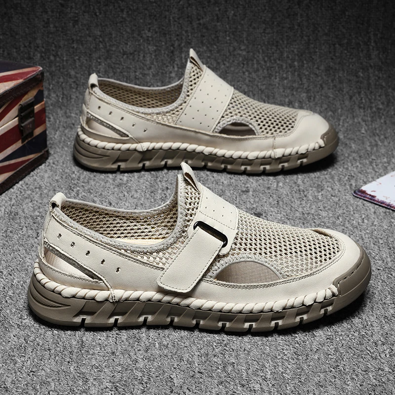 Spring Autumn Hot Selling Men's Mesh Casual Shoes High Quality Handmade Soles Men's Hiking Shoes Breathable Driving Shoes