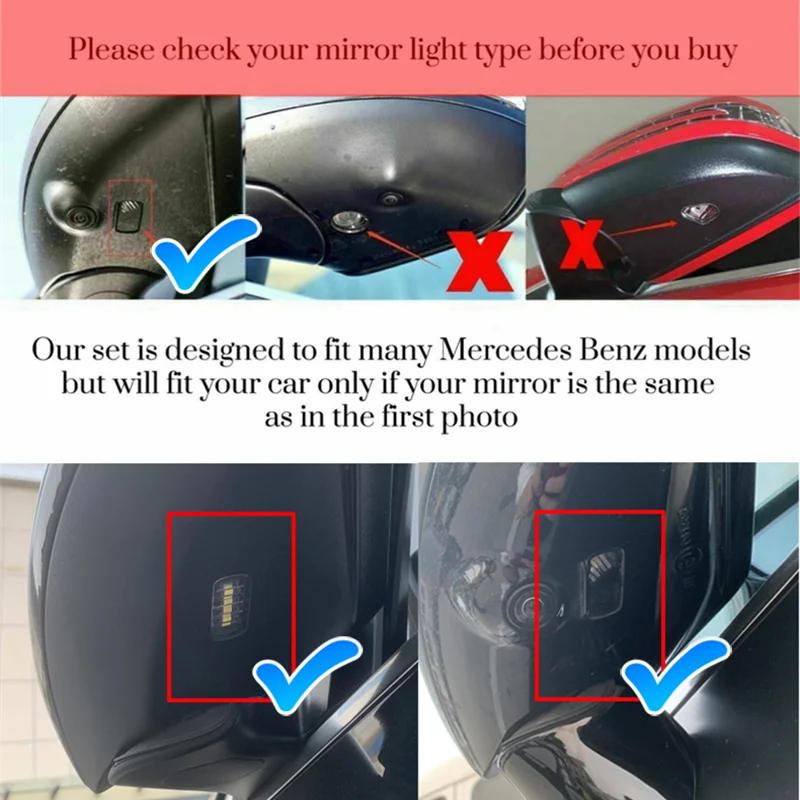 Auto Carpet Lamp For Mercedes-Benz C Class W205 E Class W213 GT Welcome Door Rearview Mirror For AMG Light Angel Wing Car Decor