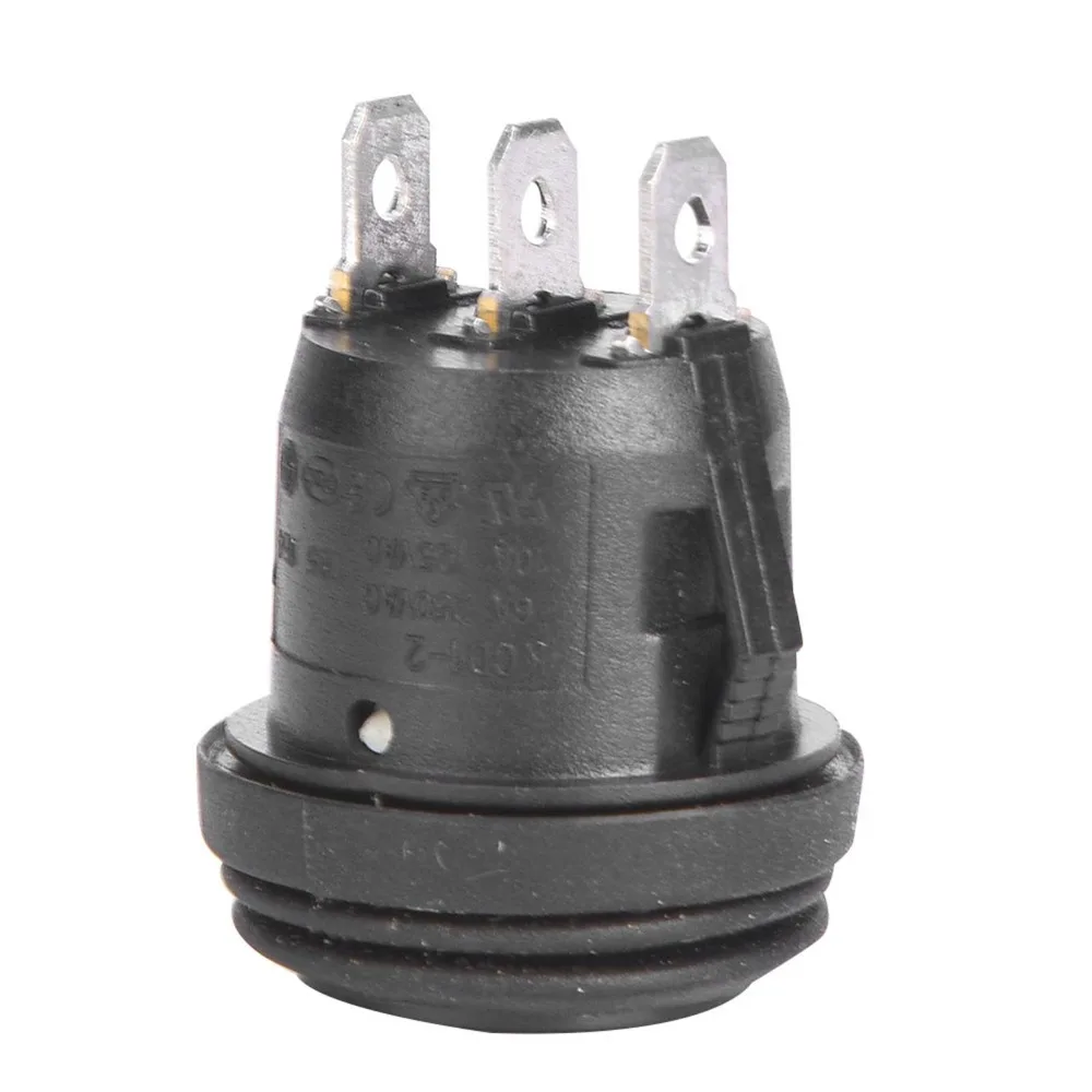 5PCS Durable Black Color Rocker Switch 3 Pin 3 Position SPDT Switch 6A 250V Waterproof Round Rocker Switch Car Boat