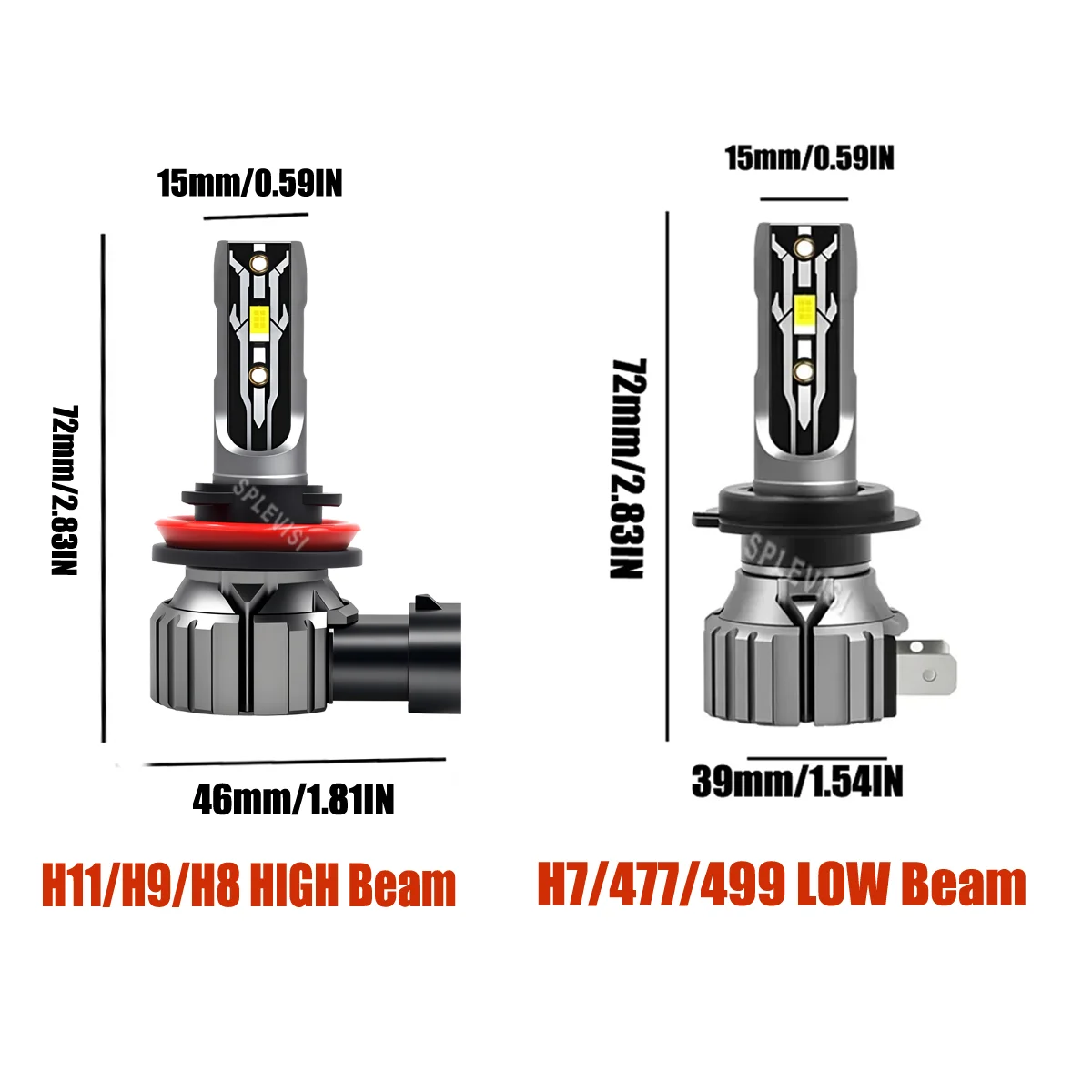 Plug-and-Play LED H11 H7 motorcycle Headlight High Low Beam Bulbs For Suzuki GSXR 750 2011 2012 2013 2014 2015 2016 2017 -2023